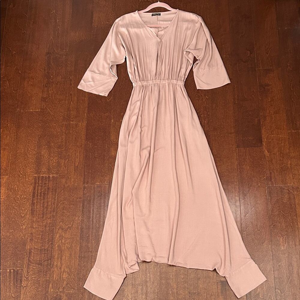 Erika Peña One Piece Harem Pant Jumpsuit, 3/4 Sleeves, Dusty Rose, Size XS/Small